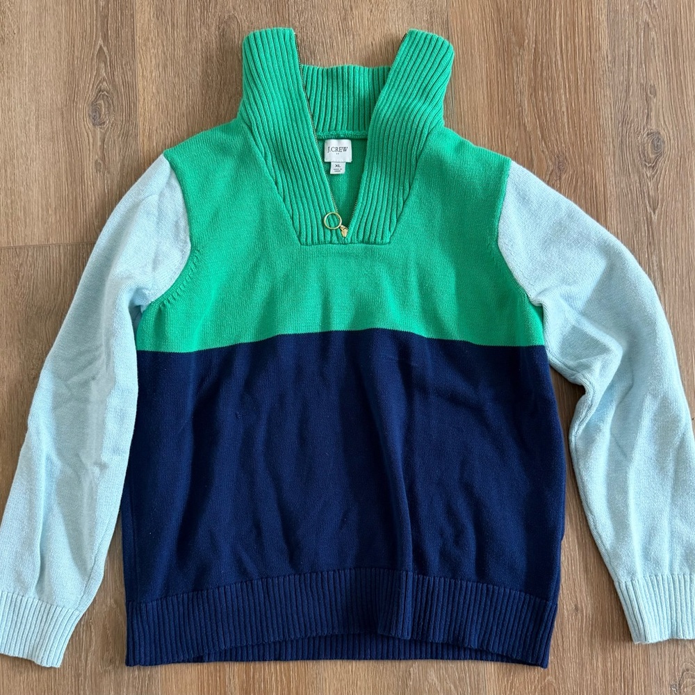 J. CREW Colorblock V-Neck Sweater size XL
